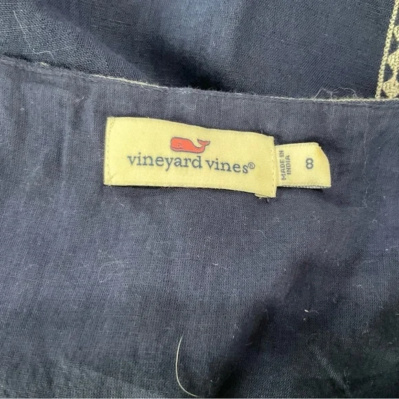 Vineyard Vines Navy Blue Lace-Up Tunic Dress Size 8 - Picture 9 of 9